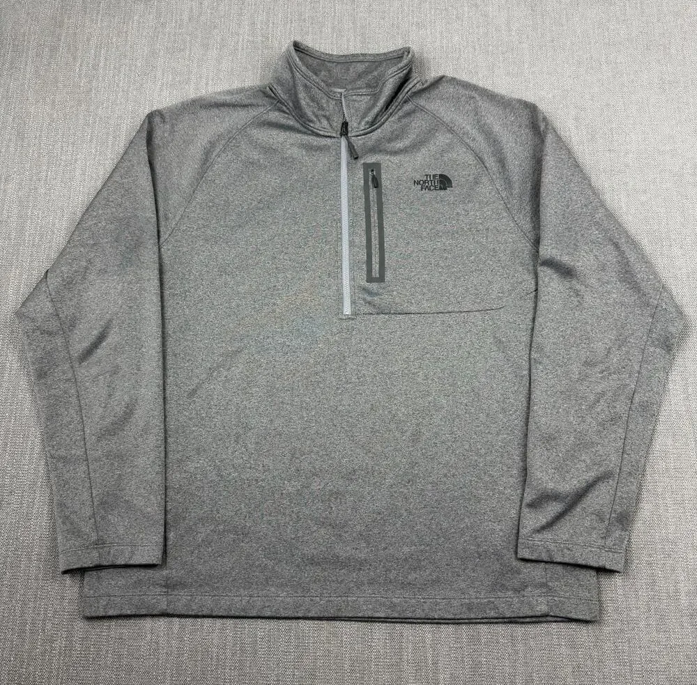 The North Face 1/4 Zip Pullover Mens XXL Gray FlashDry Lightweight Fleece